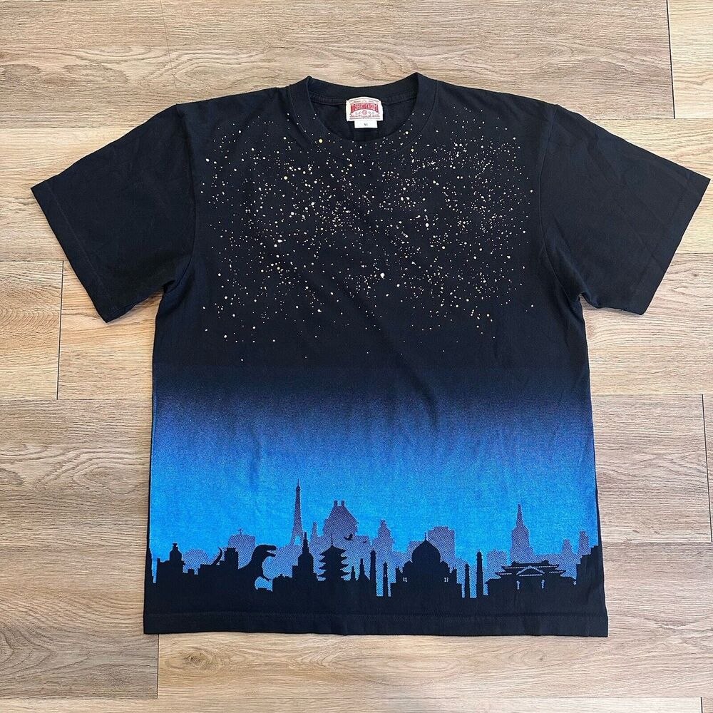 T-Shirt-Ya.Com Okinawa Japan Midnight View Mens XL Tshirt Trex UFO Paris Design